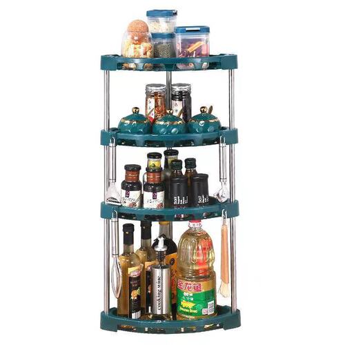 Kitchen rack corner condiment rack countertop floor-standing multi-functional condiment supplies multi-layer plastic storage tripod