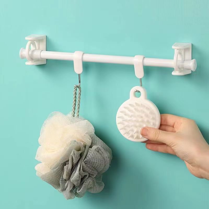 360-Degree Rotating No-Drill Hanging Rod Bracket for Bathroom and Kitchen, Adhesive Hook Storage Rack, Strong Traceless Adhesive 360-Degree Rotating No-Drill Hanging Rod Bracket for Bathroom and Kitchen, Adhesive Hook Storage Rack, Strong Traceless Adhesive