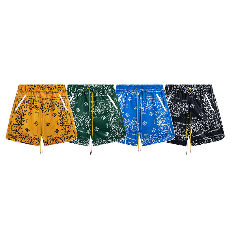 Cross-border Foreign Trade American High Street RHUDE Men's and Women's Beach Pants Shorts Sports Pants Casual Joker Color Printing Cross-border Foreign Trade American High Street RHUDE Men's and Women's Beach Pants Shorts Sports Pants Casual Joker Color Printing