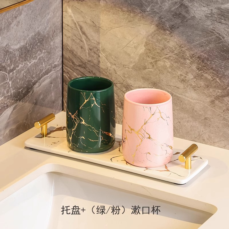 Taza de enjuague bucal taza de cepillo de dientes de pareja taza de dientes de cerámica de lujo ligero de alta gama taza de lavado taza de cepillo de dientes de alta calidad
