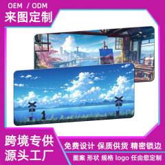 油絵風景マウスパッド超大型汚れ防止ロックサイドオフィスデスクトップゲーム電気競争コンピュータキーボードパッドが厚くなった