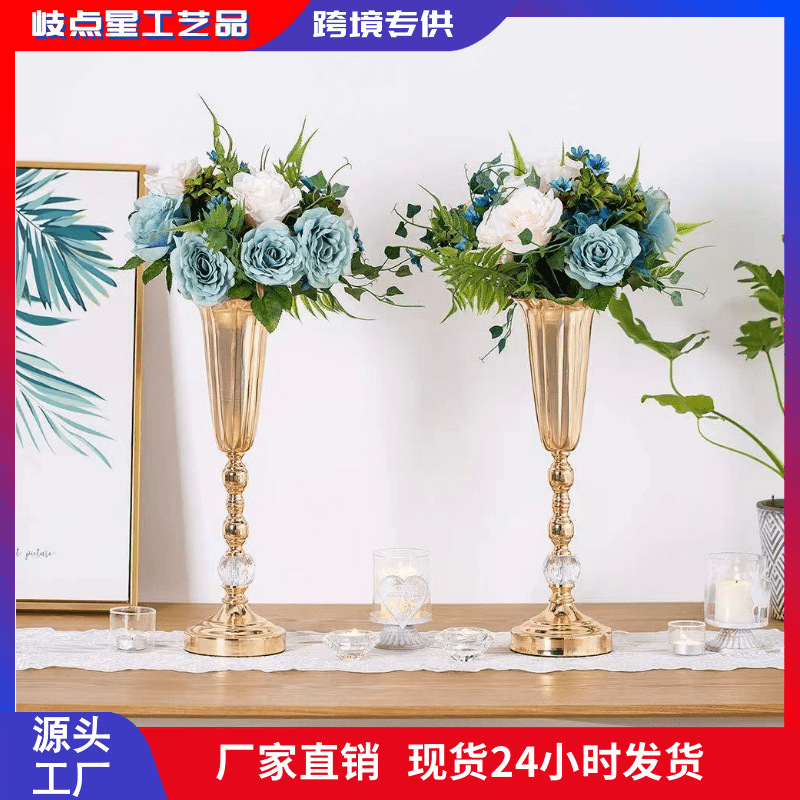 북유럽 복도 장식 꽃병 실내 장식 철 테이블 장식 꽃병 결혼식 도로 가이드 다목적 꽃병