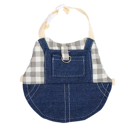 Cross-border new pet products, rabbit clothes, lop-eared rabbit denim clothes, baby rabbit and kitten chest and back clothing, free leash