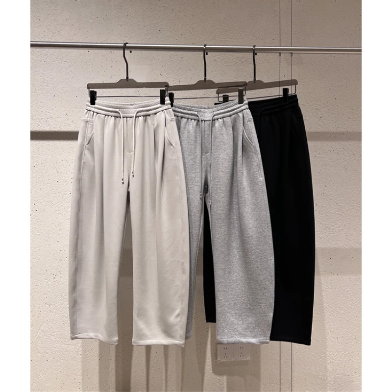 Designer Pleated Silhouette Casual Simple Sweatpants Loose Slimming Harem Pants Casual Banana Trousers for Men