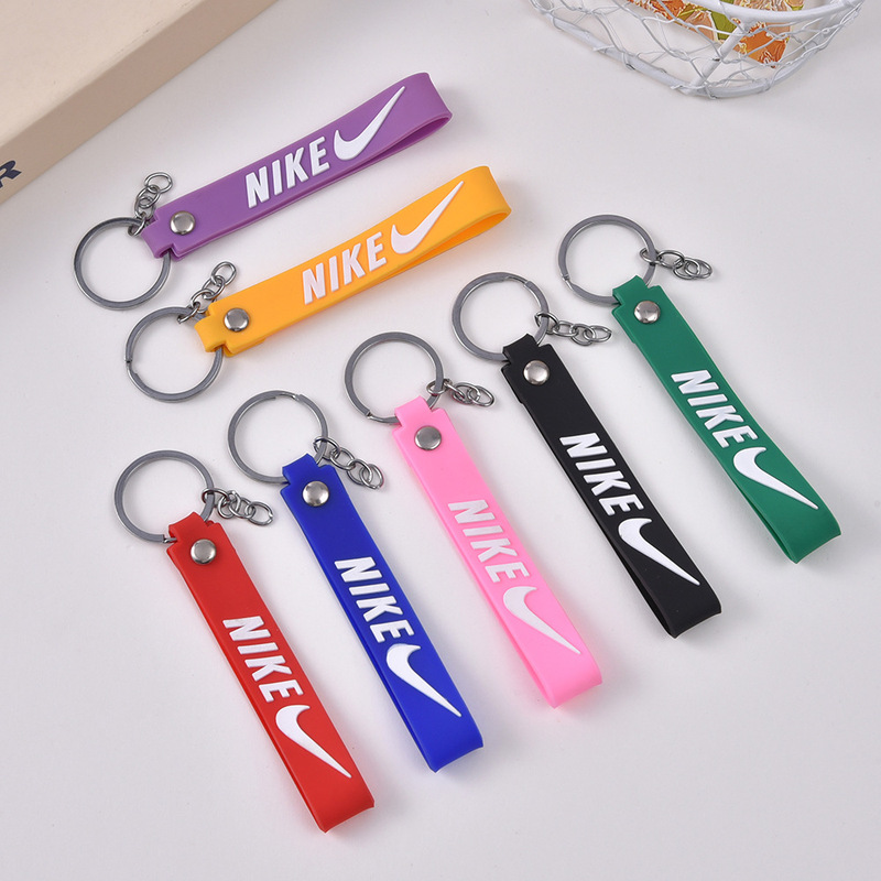 soft rubber pvc cartoon nike stereo logo key chain simulation trend key leather rope couple bag hanging accessories