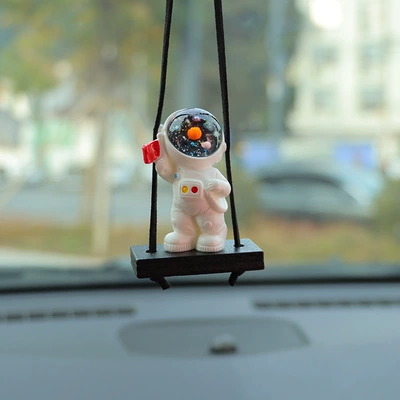 car interior accessories car – Car hanging - astronaut-holding-red-flag-with-hand