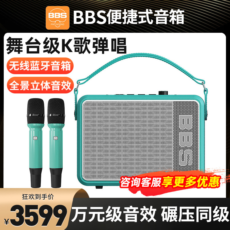 BBS P6 Portable Outdoor karaoke Bluetooth Audio Camping Style Road Performance with Sound Card Musical Instrument Playing Audio Mobile ktv