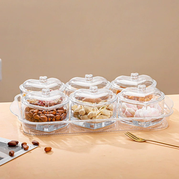 Стеклянная тарелка с фруктами для гостиной и чайной, новые чайные закуски, закуски из сухофруктов, тарелки для закусок, разделенные тарелки для семян дыни.