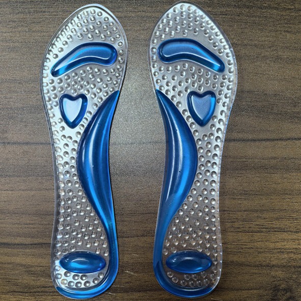 Women's high-heeled shoes seven-point pad flat foot center pad heart-shaped shock-absorbing silicone insole transparent arch correction pad