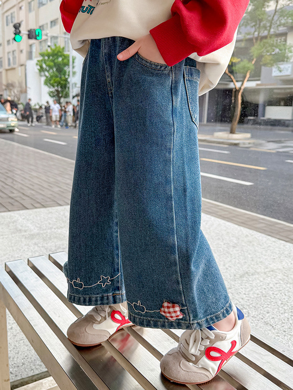 女童裤子春秋款2025新款春装儿童牛仔裤女小童长裤夏季休闲裤宽松|undefined