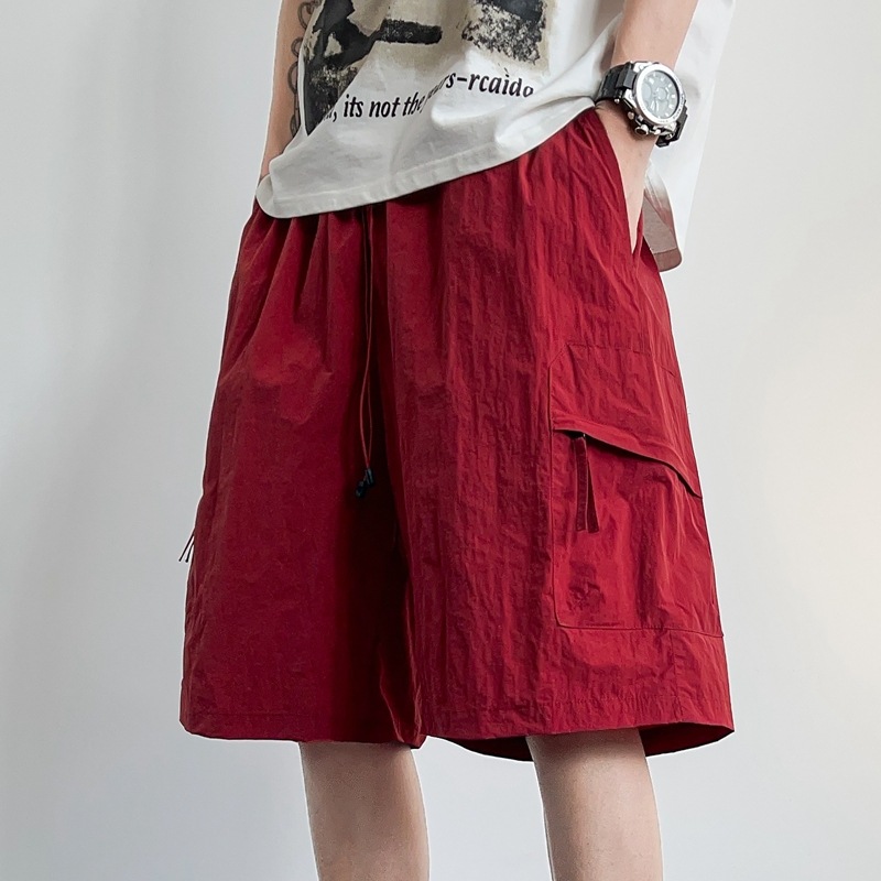 S - 5XL tamaño más grande pantalones de nylon de cinco puntos de hielo seco rápido pantalones cortos de hielo de playa de hombre pantalones casuales delgados pantalones de protección solar hielo