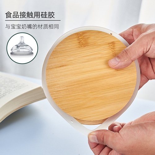 Factory wholesale bamboo wood sealing lid, sealing bottle accessories rubber bamboo bottle cap, wooden cup lid and coaster