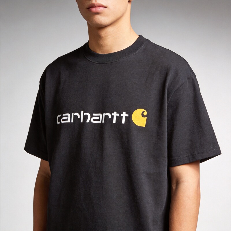 Carhartt 230g Pure Cotton Short-Sleeved T-Shirt Men's Loose Trendy Brand Printed Letter Casual Top