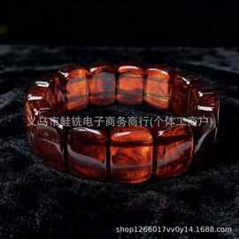 厂家直供精选直播缅甸血药珀手排血丝珀单圈佛珠手串二代花丝批发