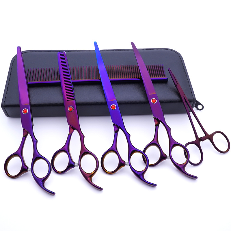 Acero inoxidable directo de fábrica Tijeras para mascotas de 7 pulgadas Tijeras de belleza para perros Tijeras de pelo de peluche