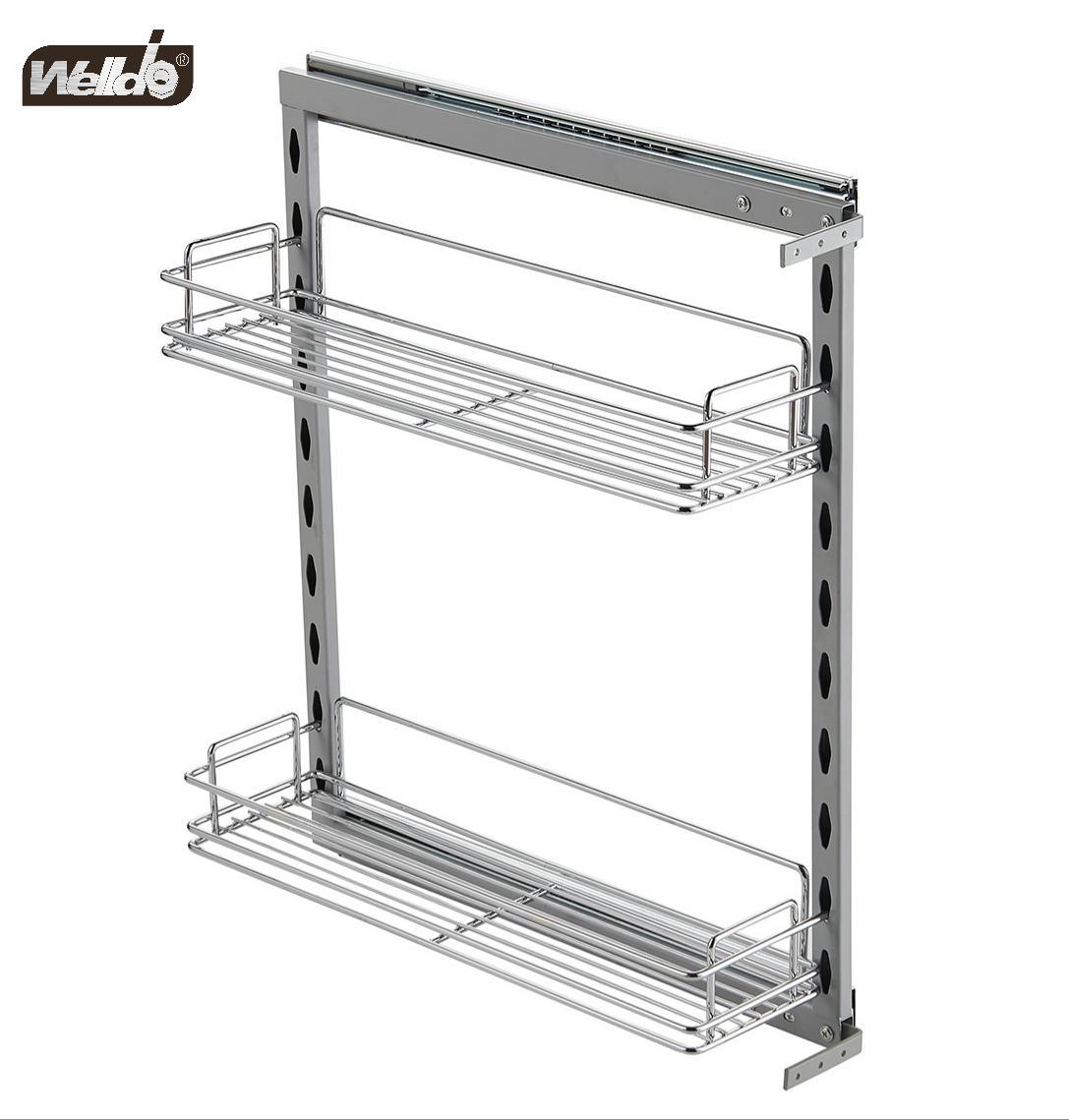 Welldo纬东 厨房地柜双层侧式拉篮橱柜抽屉式双层侧式收纳拉篮