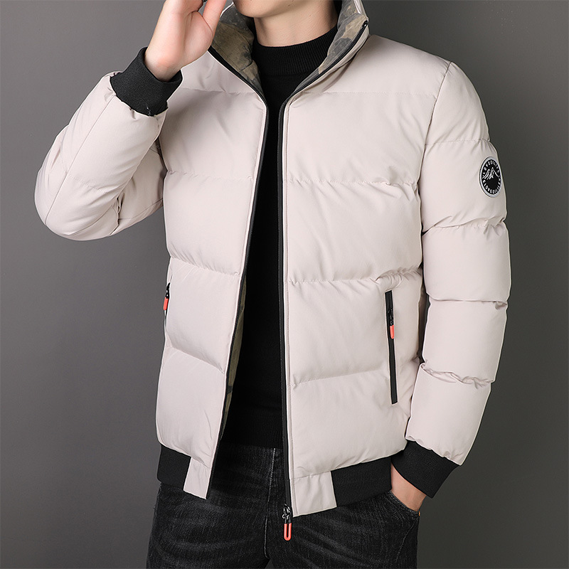 Nuevo 2020 Otoño e Invierno collar de pie de los hombres de algodón acolchado abrigo de los hombres engrosada de algodón acolchado abrigo de pan guapo