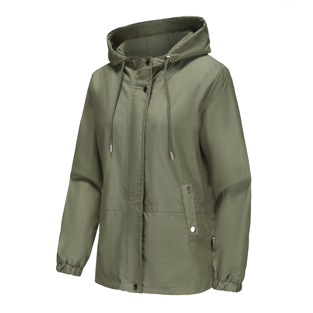 Women's Clothing new spring and autumn casual windbreaker women's loose windproof jacket with hood and long sleeves basic windproof jacket for women_voghion.com