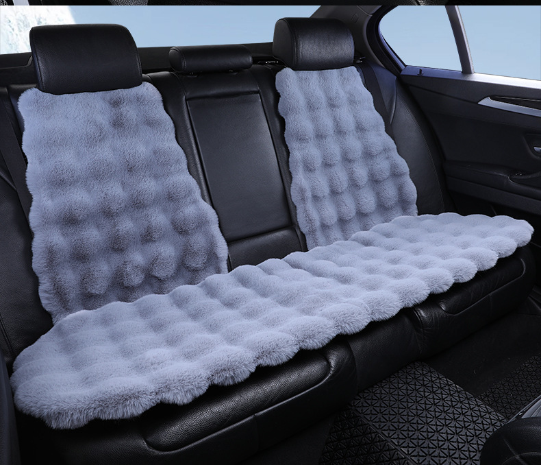 temu Amazon new bubble velvet car cushion rabbit plush warm winter three-piece plush