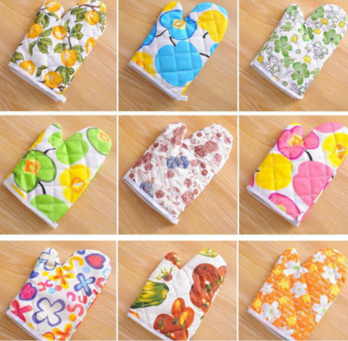 Microwave oven gloves anti-scalding household oven baking high temperature resistant white cotton insulation gloves 1 bag factory direct sale