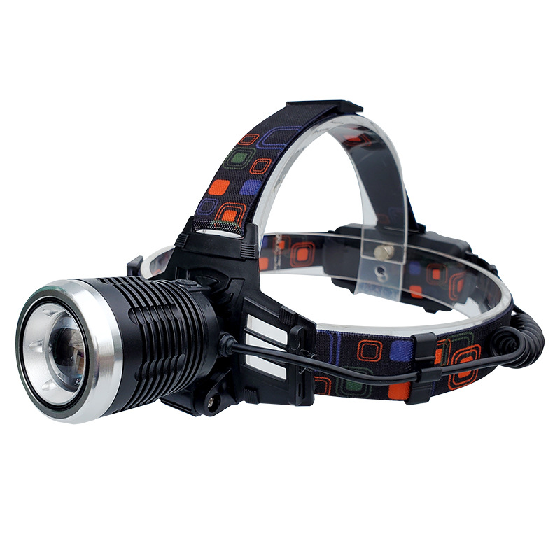 Personalizado P70 fuerte iluminación personalizada LOGO impresa recargable iluminación montada en la cabeza LED lámpara personalizada