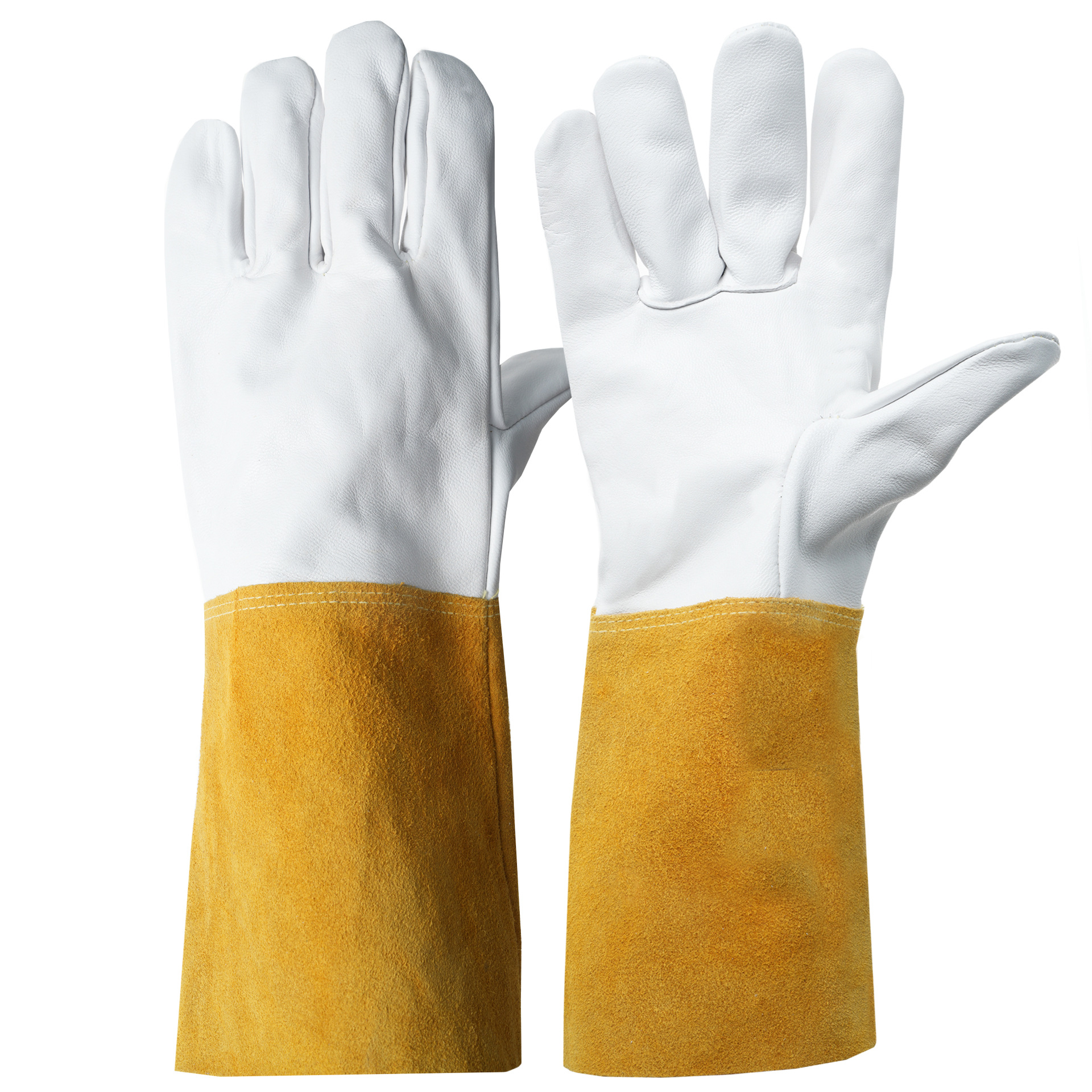 14-inch long sheepskin welding gloves lengthened cuff welding gloves TIG argon arc welding welder welding gloves