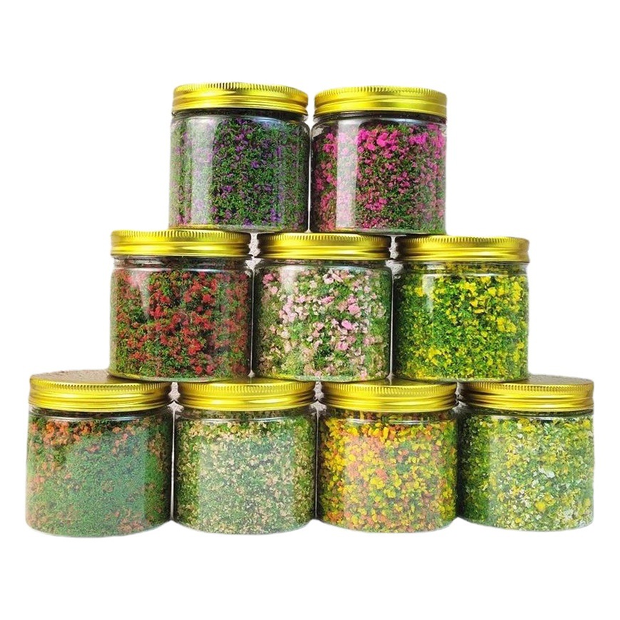 Micro-View arbusto hierba árbol polvo partículas gruesas flores y hojas militar arena bandeja escena modelo material de bricolaje