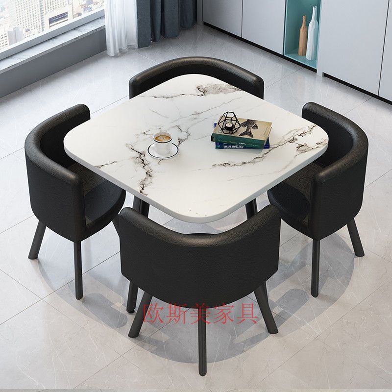 사각 흰색 모조 대리석 블랙 가죽 핫 세일