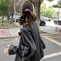 豹纹风秋冬高级感大肠发圈女高弹头发饰高级感头绳韩国