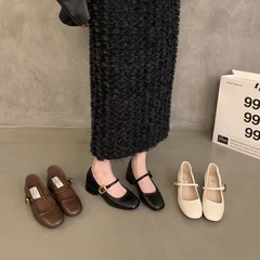 法式春季玛丽珍鞋韩版浅口单鞋女晚风2025小皮鞋中粗跟跟新款复古