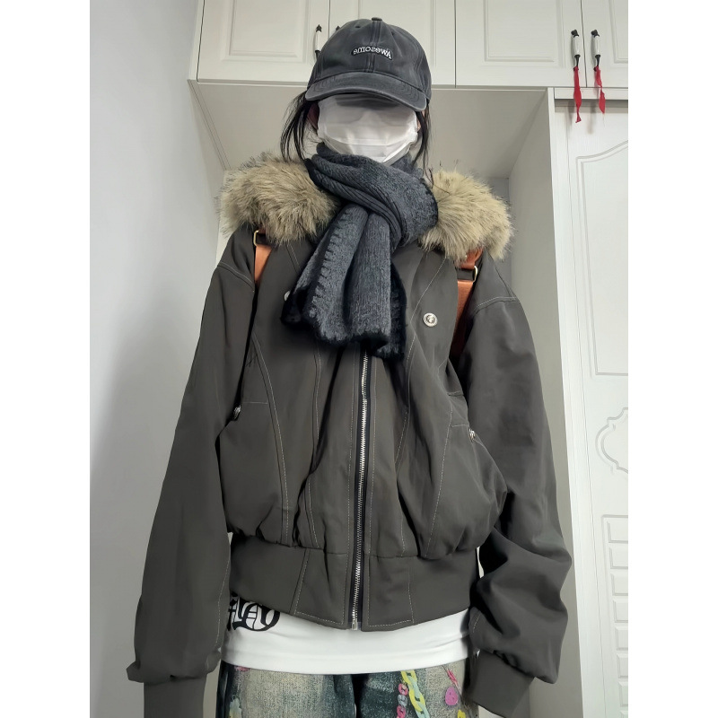 短款羽绒棉服外套女冬季2025新款棉衣加绒加厚派克服小个子短棉袄