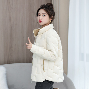 2024 stand collar cotton-padded jacket Korean style loose autumn and winter down cotton new fashion short coat cotton-padded jacket