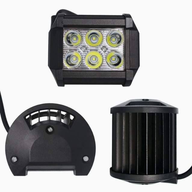 Luz de trabajo LED de automóvil 4 pulgadas 4 filas 18W faro de automóvil LED lámpara de barra auxiliar