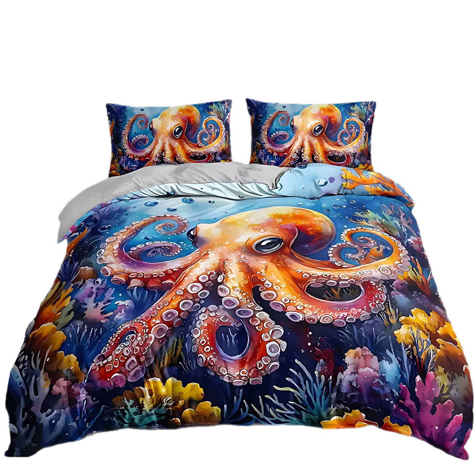 TEMU / JIT nuevos productos transfronterizos lindos pie de pulpo cubierta de colchón conjunto fuente de ropa de cama fabricantes