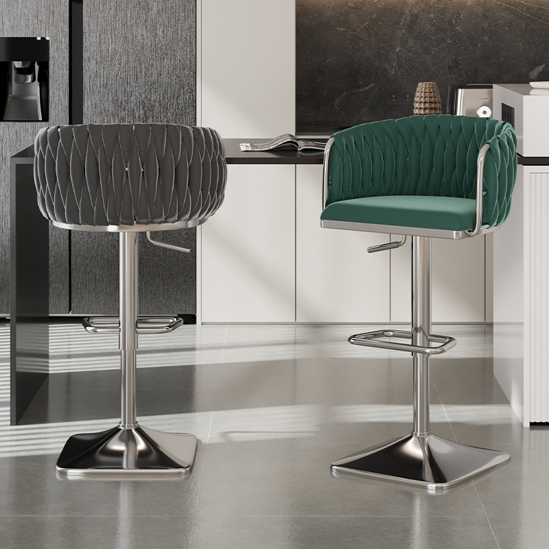 Silla de bar giratoria alta, silla de bar con envío gratuito, silla de bar de alta gama, delante, silla alta de moda, taburete de bar image 4
