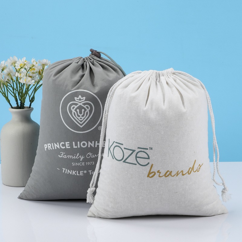 束口袋收纳袋子小布袋抽绳袋棉麻定制拉绳帆布袋定做礼品大米logo