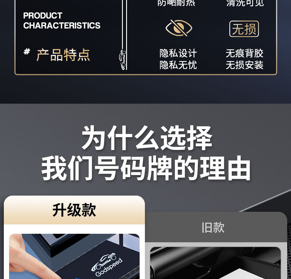 Cross-Border Car Temporary Parking Plate Hidden Car Moving Phone Number Plate Printed Logo Temporary Parking Number Plate