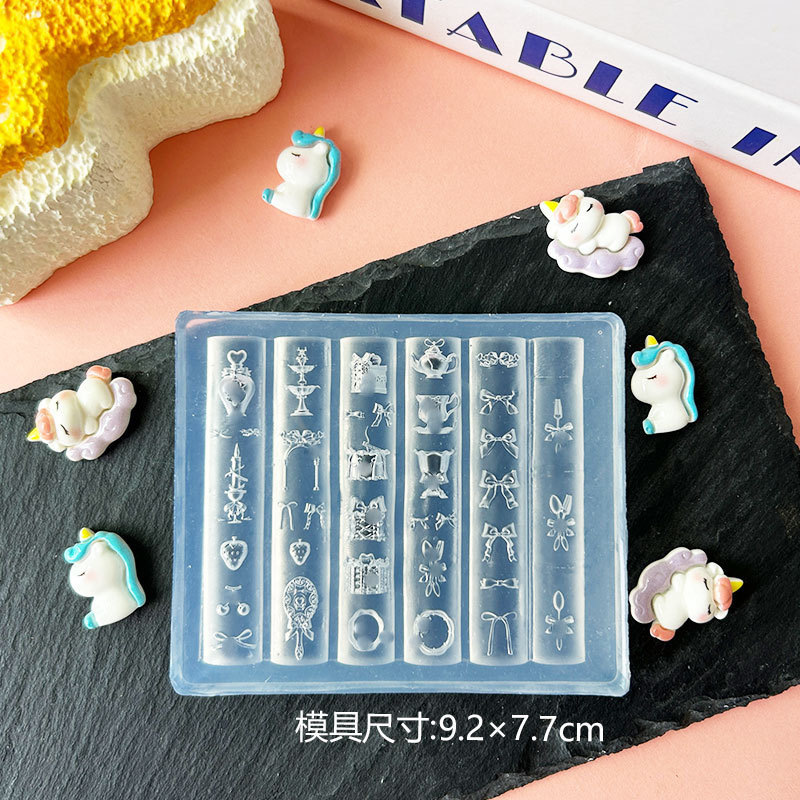 Molde de manicura amor arco en relieve flor ornamentos molde abrasivo alta permeabilidad estereoscópica DIY decoración molde de silicona