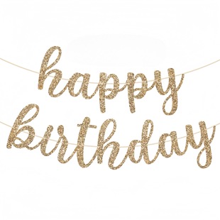 New one-year-old party decoration happy birthday rose gold conjoined letters happy birthday flag banner