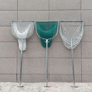 Solid Iron Handle for Catching Large Fish, Ultra-Sturdy Fishing Net, Fish Scoop, Black Carp Net, Cotton Rope Fishing Net, Aquatic Products