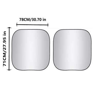 Foldable custom car windshield Sun shade - medium-sized-square-block-7178cm-2-piece-set
