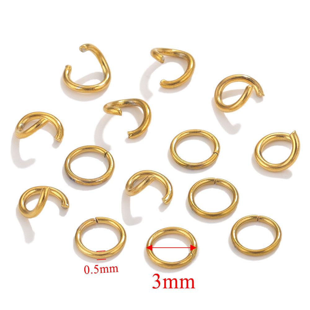 Stainless steel 18K real gold vacuum plating color retaining open ring connection ring small circle DIY jump ring jewelry accessories