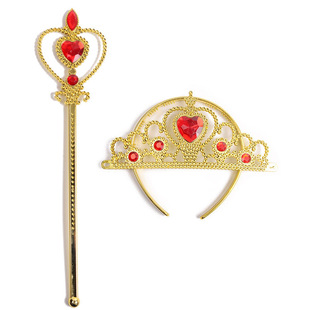 Children's Plastic Crown Love Fairy Wand Princess Magic Wand Party Dance Children's Plastic Toys Factory Direct Sale