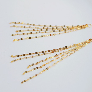 18K Gold Long Tassel Ear Wire DIY Accessories Material Versatile Pearl Small Tassel Women's Earrings Ear Hooks Ear Studs