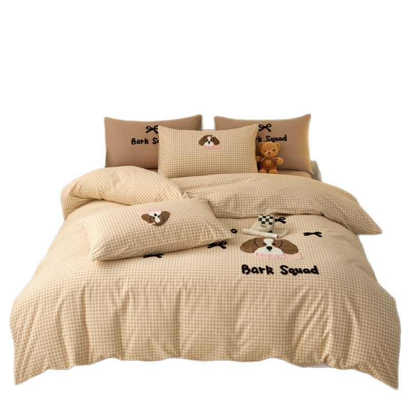 Cama de algodón grueso de clase A cuatro piezas de ropa de cama de invierno de algodón completo ropa de cama infantil cubierta de sábanas de tres piezas