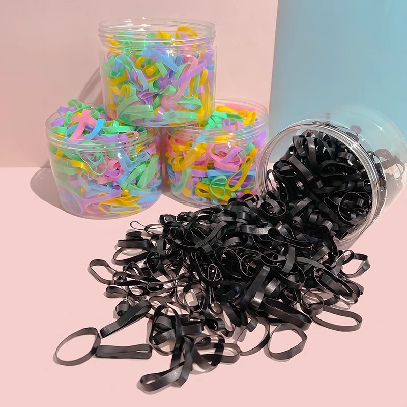 Banda de goma desechable negra corbata de pelo de mujer pequeña cubierta de cuero de alta elasticidad duradera no lastimar cuerda de pelo corbata de pelo banda de pelo verano