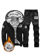 R 49643 Winter Fleece Hooded Sweatsuit ��ʿ�����˶���װ