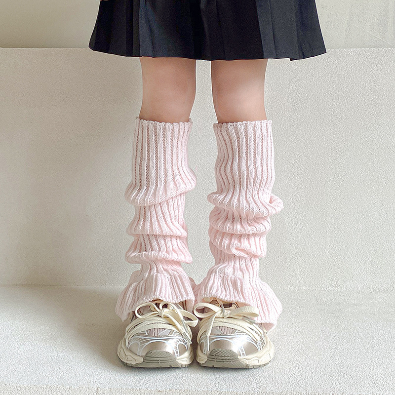 Calcetines de niñas de invierno y otoño de encaje calcetines gruesas cuerno pantorrilla estilo de ballet de niñas coreanas calcetines de pila image 10