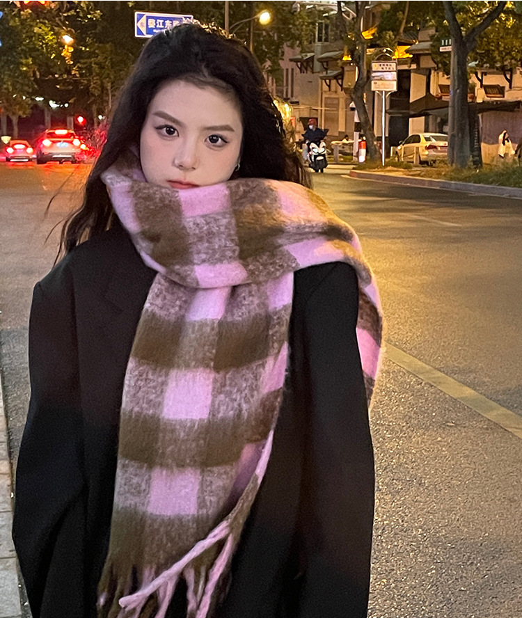 Scarf 2025 Autumn And Winter Women's High-end Winter New Imitation Cashmere Plaid Shawl_viptrois.com