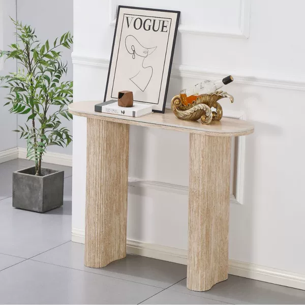 Coffee table Italian light gray slate coffee table minimalist black U-shaped iron frame coffee table